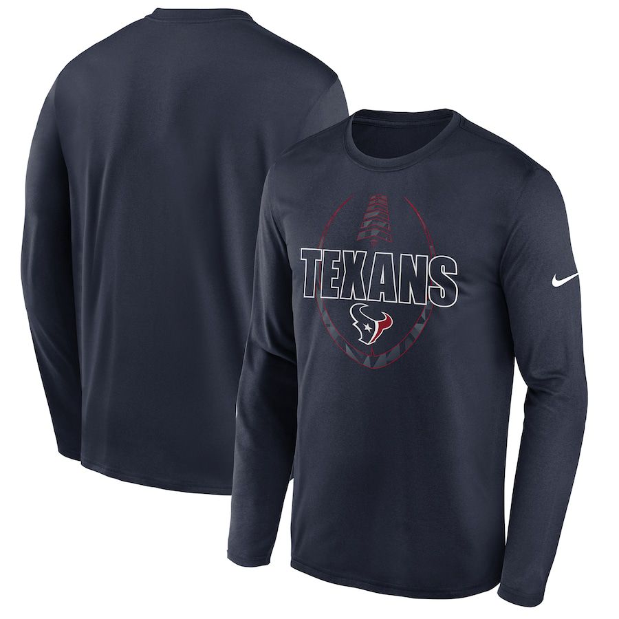 Men Houston Texans Navy Nike Icon Legend Performance Long Sleeve T-Shirt->->Sports Accessory
